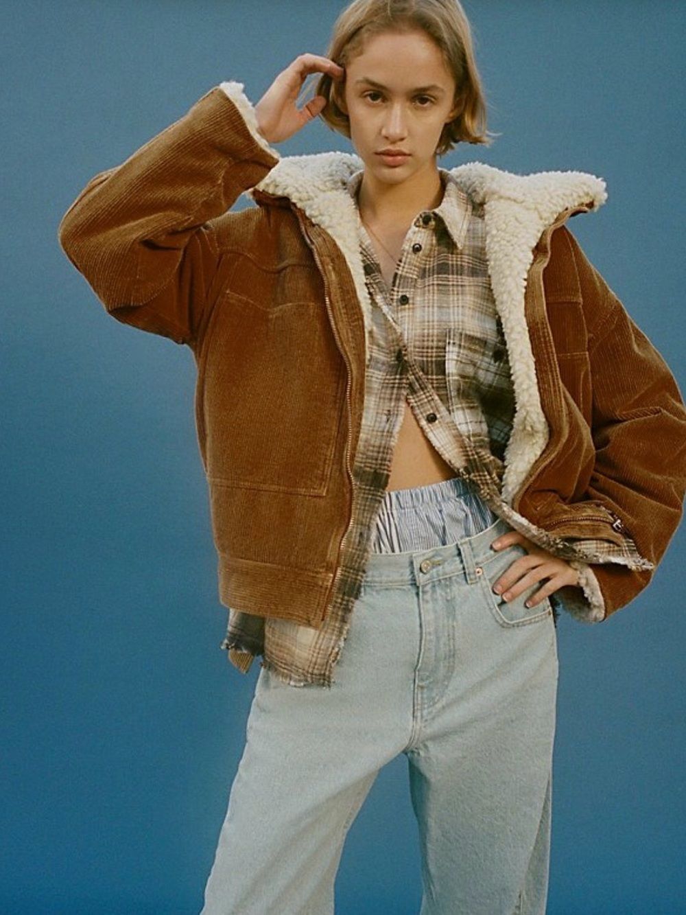 BDG Urban Outfitters 
Corduroy Stylish Sherpa Lined Utility Jacket Size Large